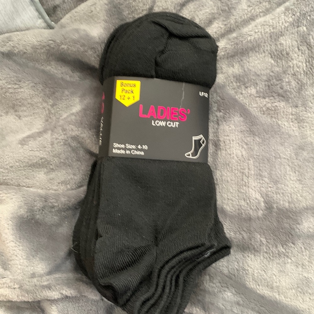 12 pair plus 1 black low cut socks